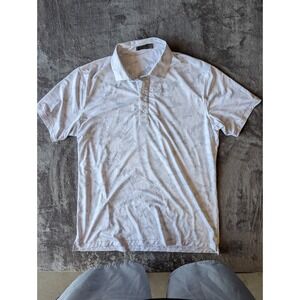 G/FORE Mens Camo Skull Golf Polo Shirt Light Grey Short Sleeve Size L